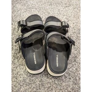 Merrell Women's‎ Alpine Cush Slide Wedge Sandals Adjustable Buckle Black Sz 8